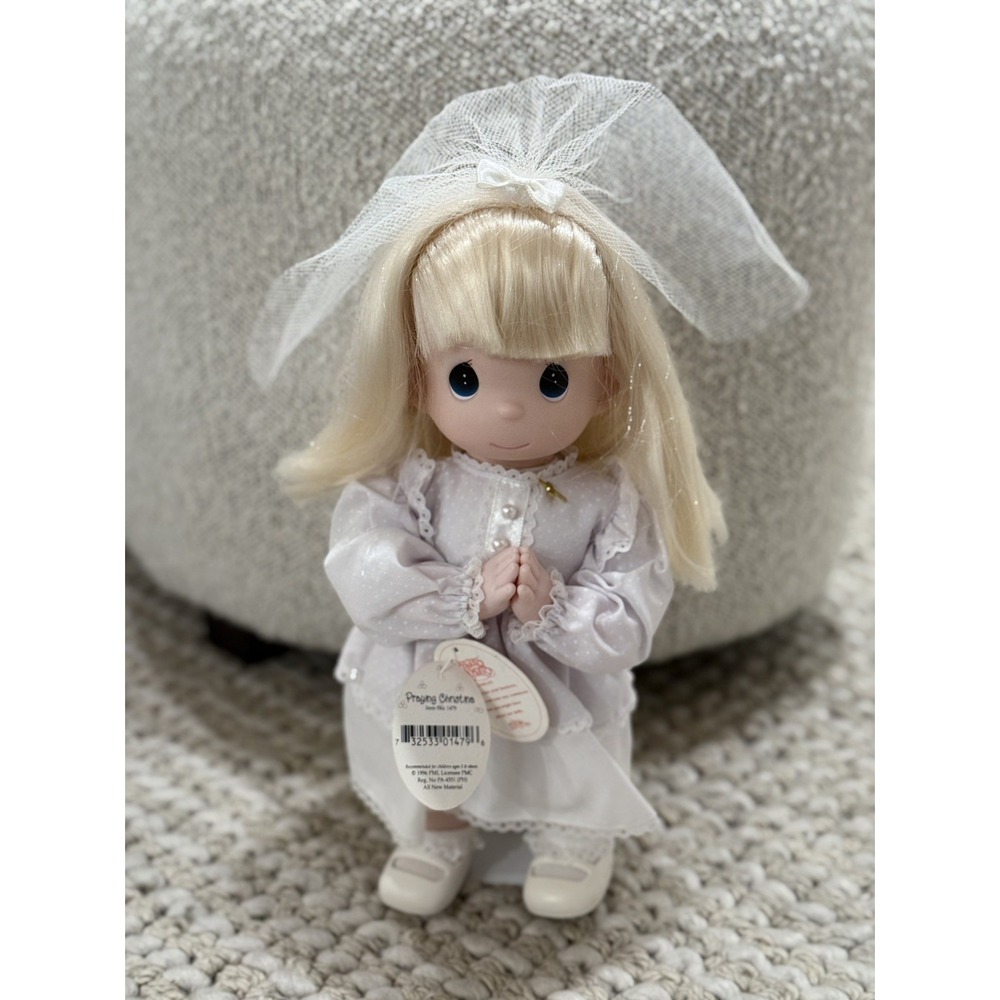 Vintage Precious Moments 1996 Praying Christina #1479 Doll w/ Stand 12" RARE NEW